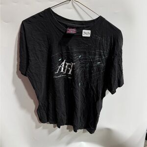 #3407-Cider Black Graphic Tee with Light Blue Accents